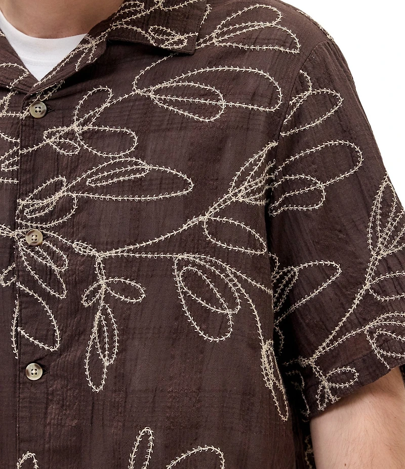 BDG Urban Outfitters Embroidered Short Sleeve Woven Shirt