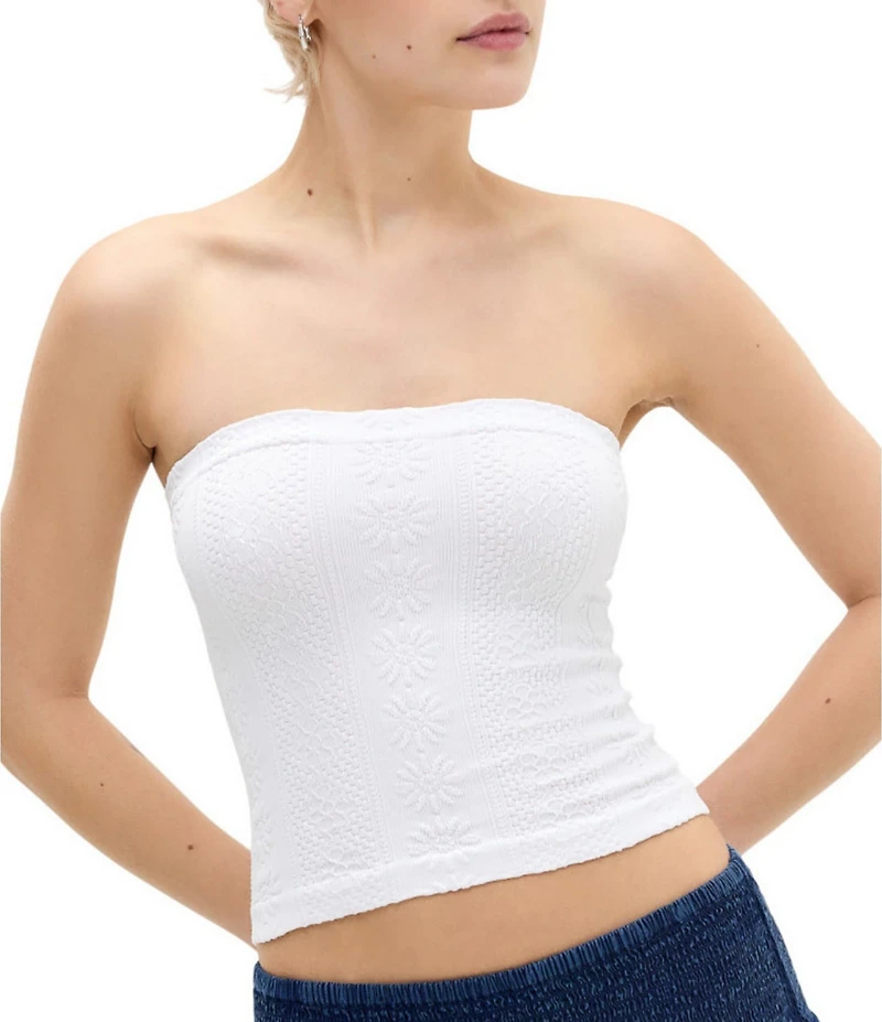 BDG Urban Outfitters Floral Tapestry Knit Bandeau Top