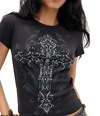 BDG Urban Outfitters KnIt Diamante Cross Pullover Tee