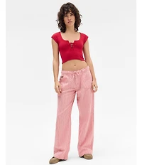 BDG Urban Outfitters Knockout Cap Sleeve Lace-Up Front Crop Top