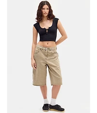 BDG Urban Outfitters Knockout Cap Sleeve Lace-Up Front Crop Top