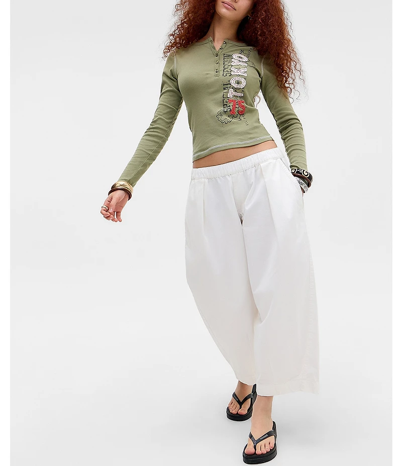 BDG Urban Outfitters Long Sleeve Knit Tokyo Henley Top