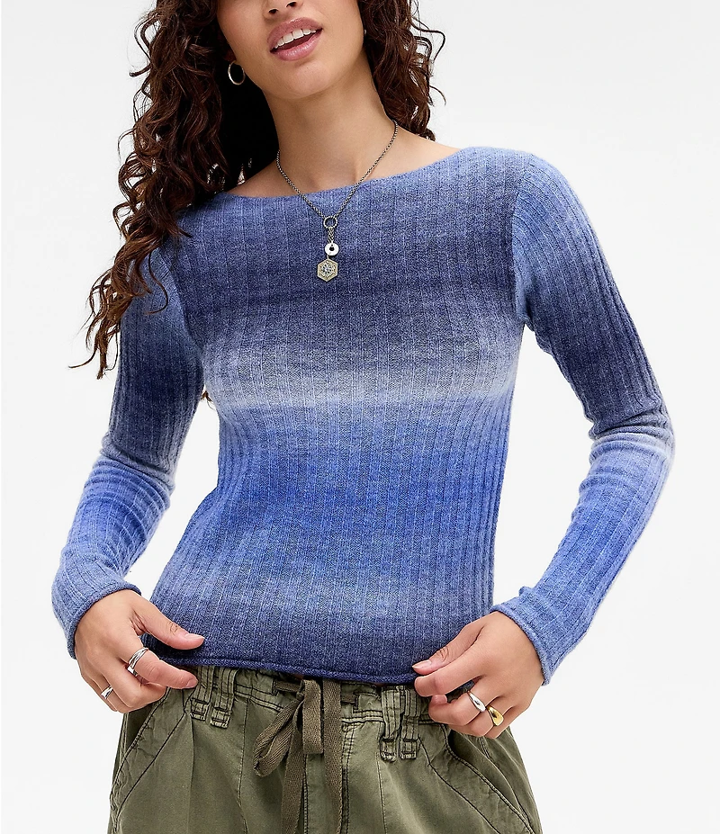 BDG Urban Outfitters Long Sleeve Ombre Ribbed Knit Wool Blend Pullover