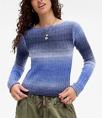 BDG Urban Outfitters Long Sleeve Ombre Ribbed Knit Wool Blend Pullover