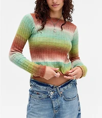 BDG Urban Outfitters Long Sleeve Ombre Ribbed Knit Wool Blend Pullover