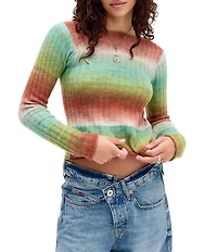 BDG Urban Outfitters Long Sleeve Ombre Ribbed Knit Wool Blend Pullover