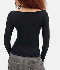 BDG Urban Outfitters Lydia Lace Trimmed Long Sleeve Top
