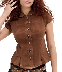 BDG Urban Outfitters Lyn Cap Sleeve Corduroy Blouse