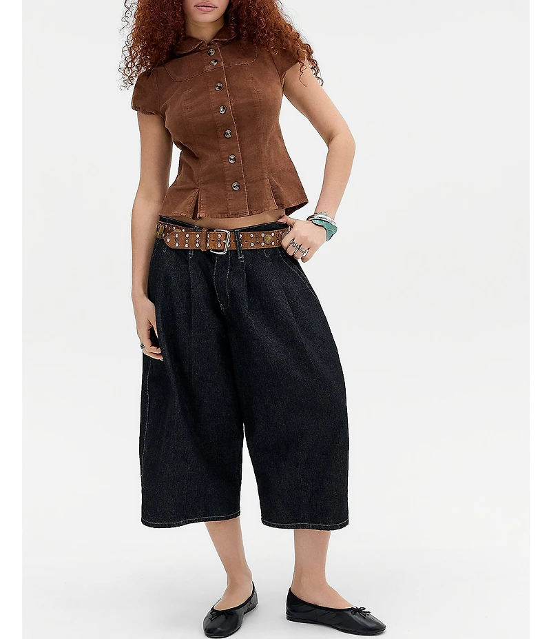 BDG Urban Outfitters Lyn Cap Sleeve Corduroy Blouse