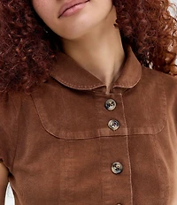 BDG Urban Outfitters Lyn Cap Sleeve Corduroy Blouse