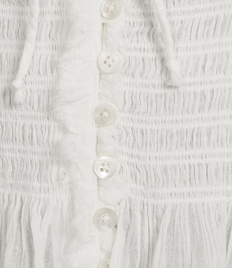 BDG Urban Outfitters Mabel Short Sleeve Woven Peasant Blouse