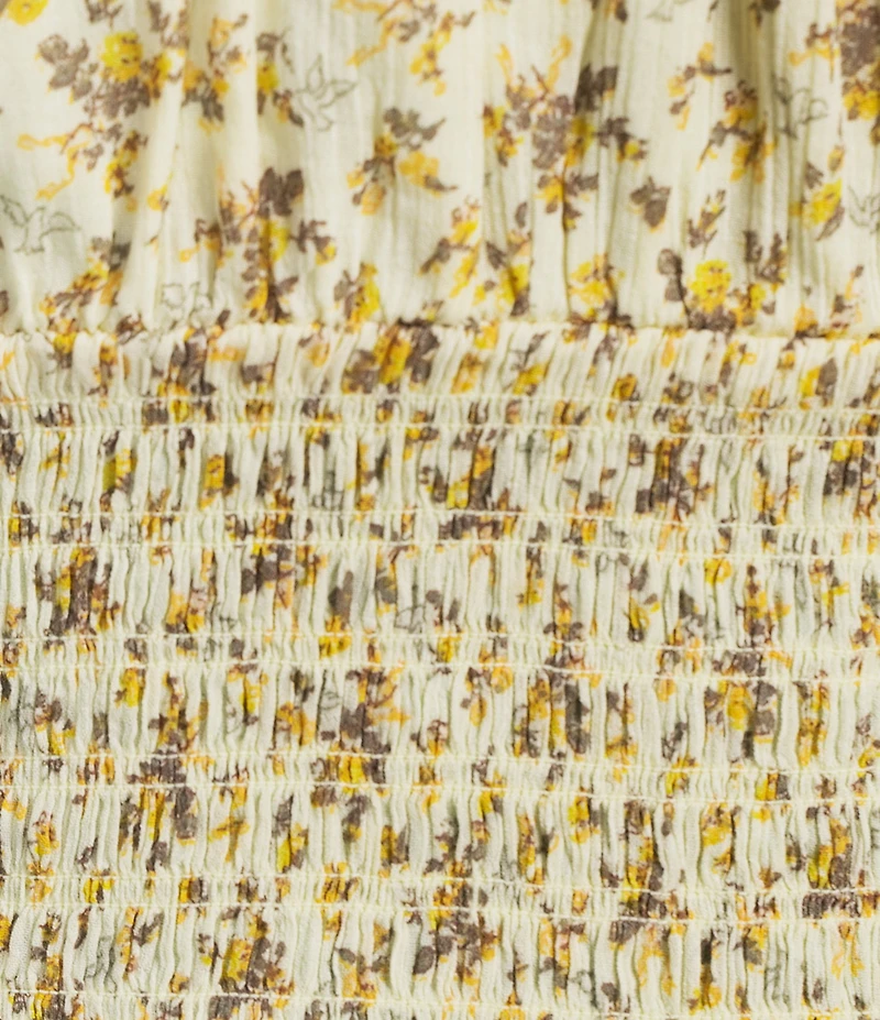 BDG Urban Outfitters Mabel Short Sleeve Woven Peasant Blouse