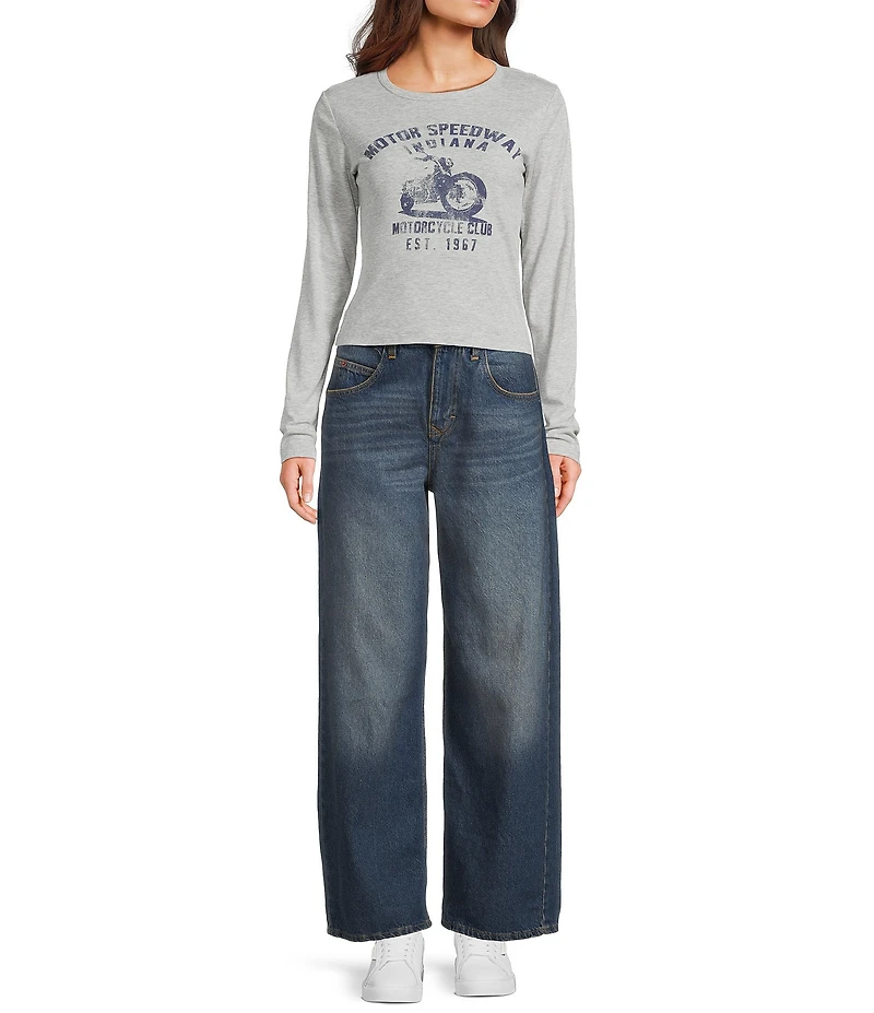 BDG Urban Outfitters Motorcycle Club Long Sleeve Knit T-Shirt