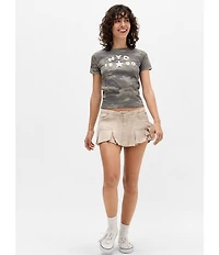 BDG Urban Outfitters NYC 1990 Appliqued Camouflage Printed Short Sleeve T-Shirt