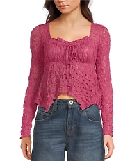 BDG Urban Outfitters Piper Long Sleeve Lace Knit Top