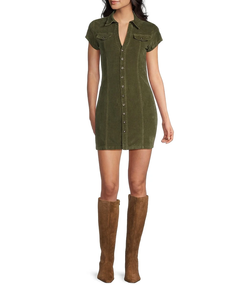 BDG Urban Outfitters Polly Cord Shirt Dress