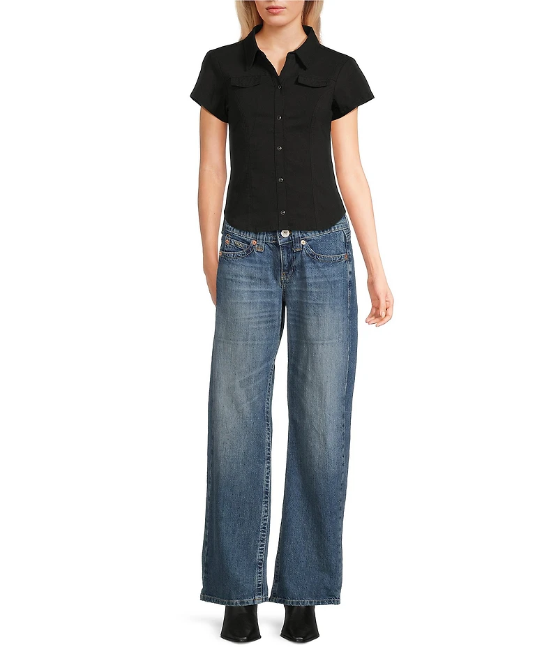 BDG Urban Outfitters Polly Short Sleeve Button Front Shirt