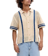 BDG Urban Outfitters Short Sleeve Knit Crochet Shirt