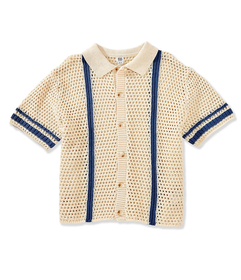 BDG Urban Outfitters Short Sleeve Knit Crochet Shirt