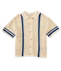 BDG Urban Outfitters Short Sleeve Knit Crochet Shirt