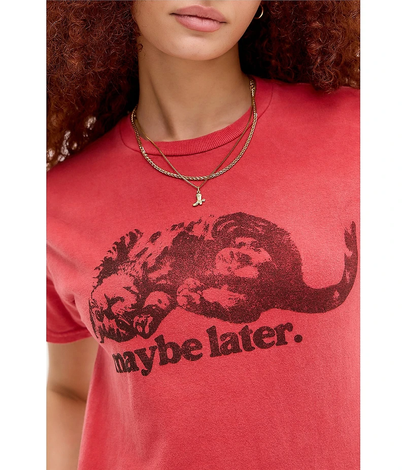 BDG Urban Outfitters Short Sleeve Maybe Later Cat Relaxed Tee