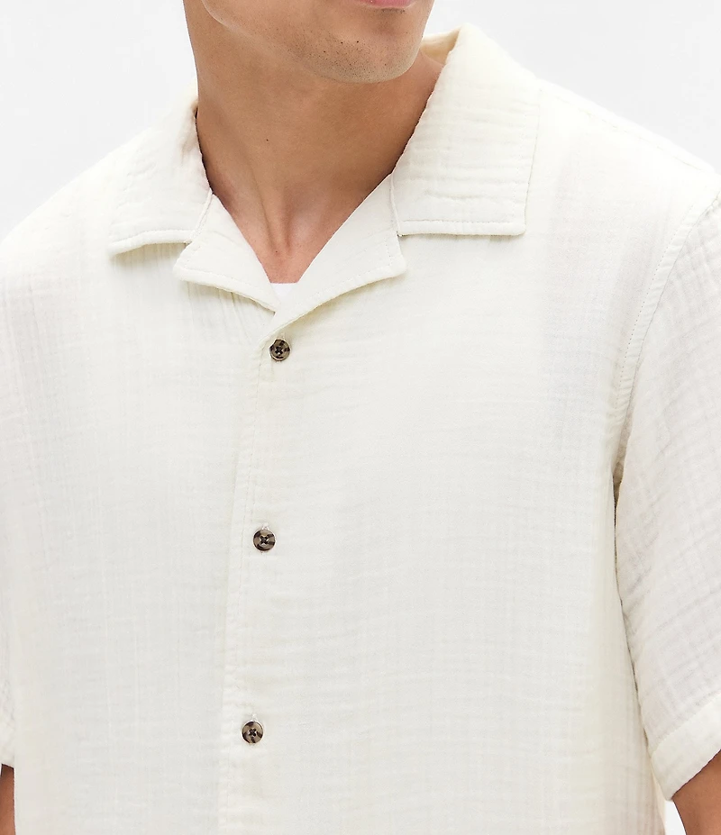 BDG Urban Outfitters Short Sleeve Woven Crinkled Shirt