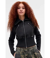 BDG Urban Outfitters Shrunken Cropped Zip-Up Jacket