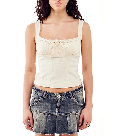 BDG Urban Outfitters Sleeveless Linen-Blend Camisole Top