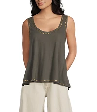 BDG Urban Outfitters Studded Sleeveless V-Neck Tank Top