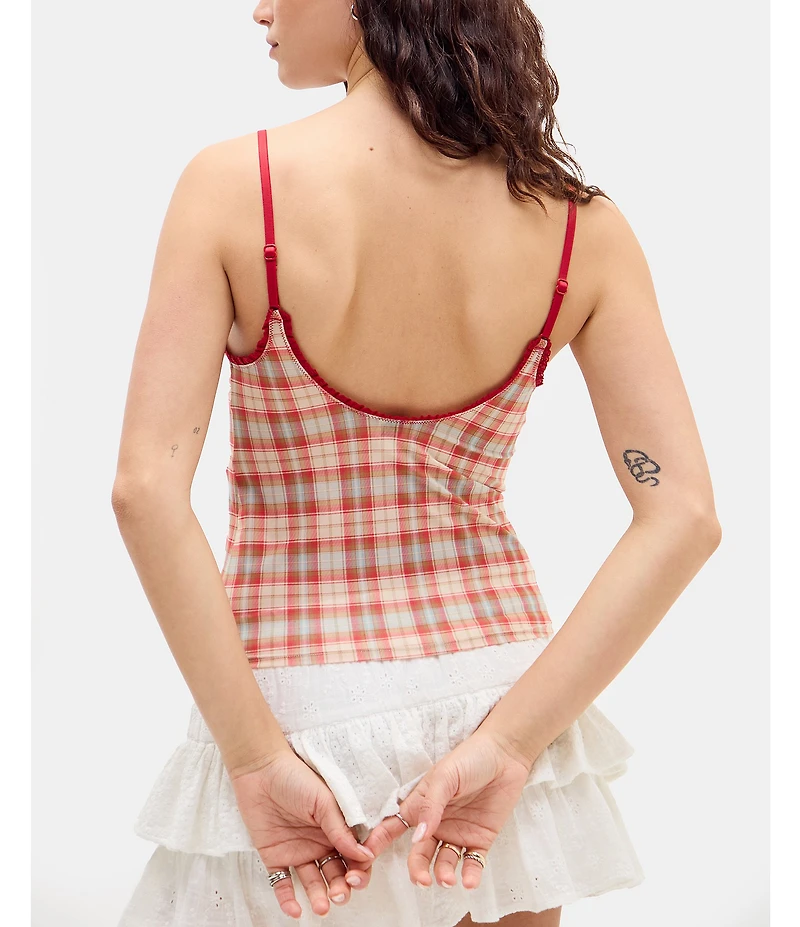 BDG Urban Outfitters Je Taime Check Print Camisole