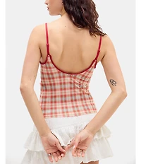 BDG Urban Outfitters Je Taime Check Print Camisole
