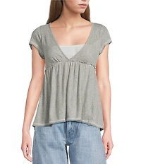 BDG Urban Outfitters Tina Short Sleeve Babydoll Top