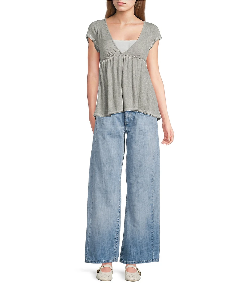 BDG Urban Outfitters Tina Short Sleeve Babydoll Top