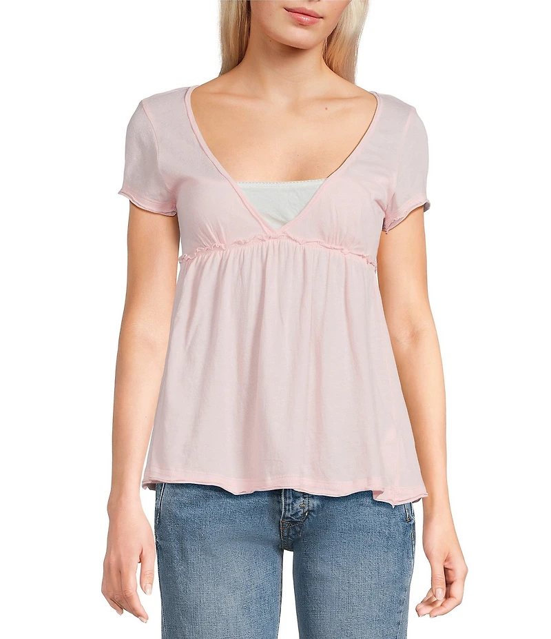 BDG Urban Outfitters Tina Short Sleeve Babydoll Top