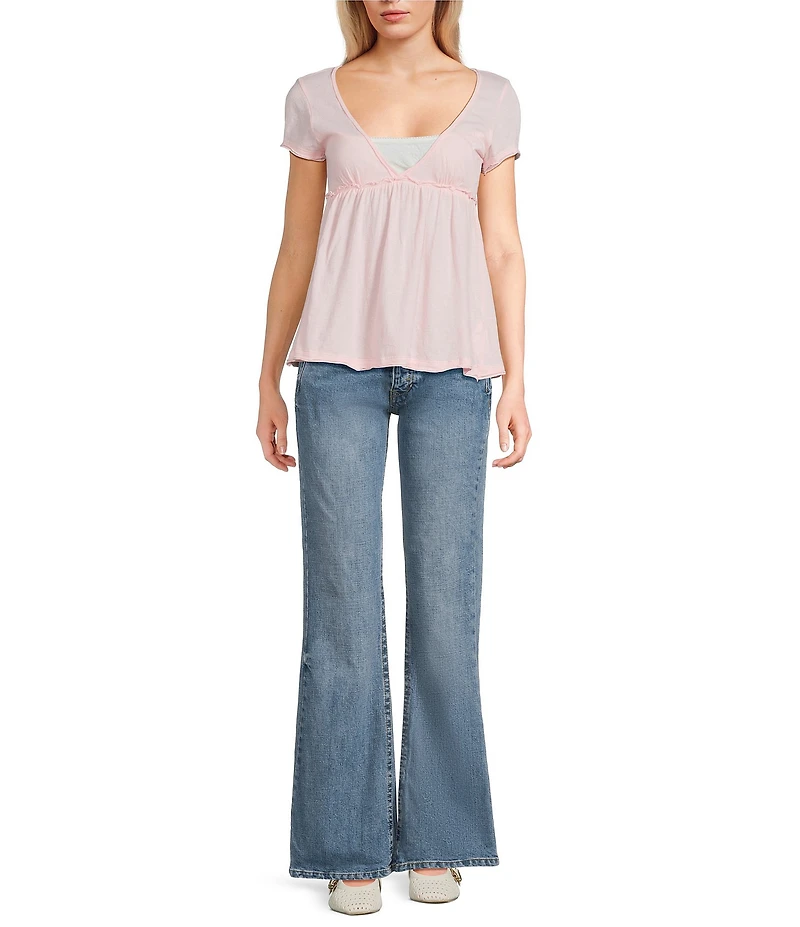 BDG Urban Outfitters Tina Short Sleeve Babydoll Top