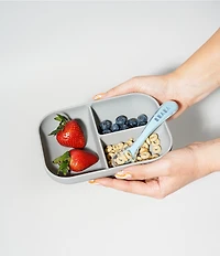 BEABA Divided Silicone Plate and Spoon Feeding Set