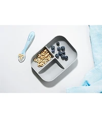 BEABA Divided Silicone Plate and Spoon Feeding Set
