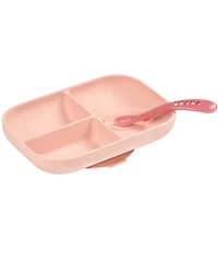 BEABA Divided Silicone Plate and Spoon Feeding Set