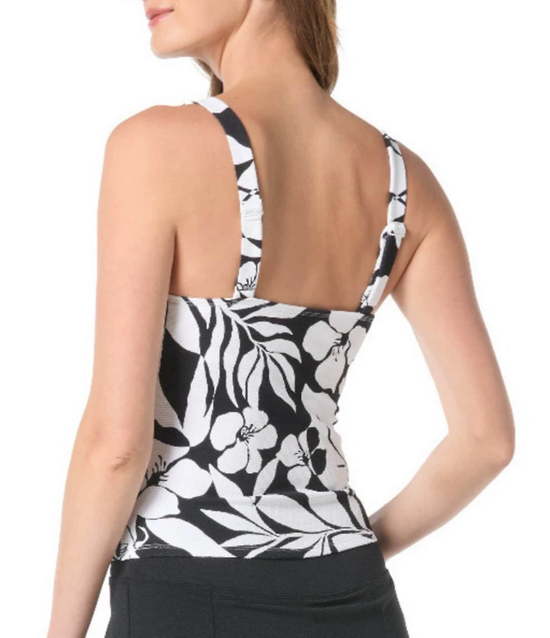 Beach House Aloha Spirit Pique Texture Jenny V-Neck Tankini Swim Top