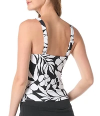 Beach House Aloha Spirit Pique Texture Jenny V-Neck Tankini Swim Top