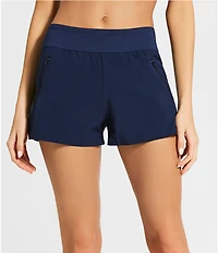 Beach House April Solid Stretch Woven Swim Shorts