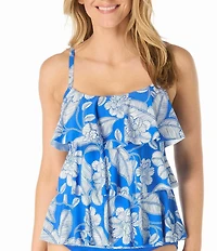 Beach House Coastal Bloom Jane Ruffle Tiered Tankini Swim Top
