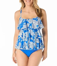 Beach House Coastal Bloom Jane Ruffle Tiered Tankini Swim Top