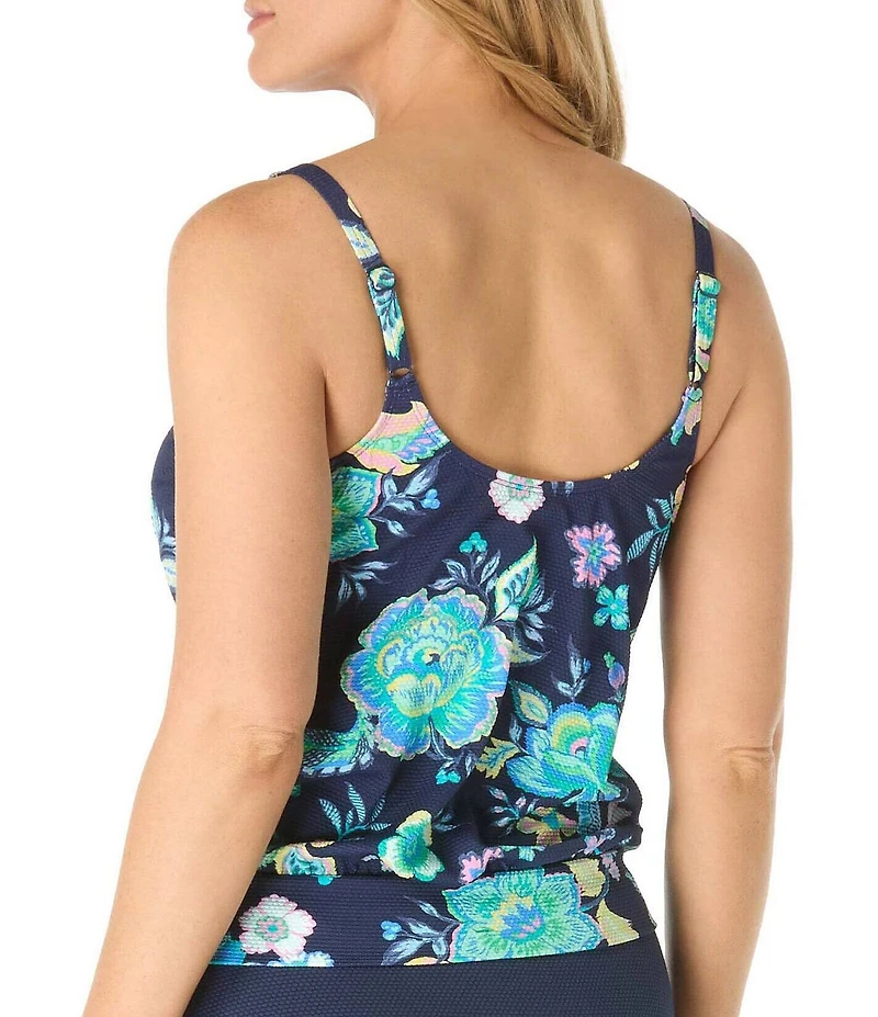 Beach House Diamond Meadows Brandy Blouson Tankini Swim Top
