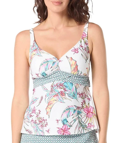 Beach House Endless Summer Floral Print V-Neck Tankini Swim Top
