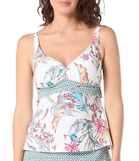 Beach House Endless Summer Floral Print V-Neck Tankini Swim Top