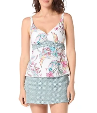 Beach House Endless Summer Floral Print V-Neck Tankini Swim Top