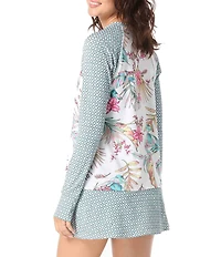 Beach House Endless Summer Long Sleeve Front Zip Rashguard Swim Cover-Up
