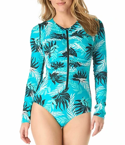 Beach House Hide Tide Fern Emerge Long Sleeve One Piece Swimsuit