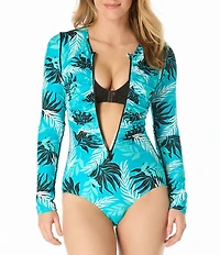 Beach House Hide Tide Fern Emerge Long Sleeve One Piece Swimsuit